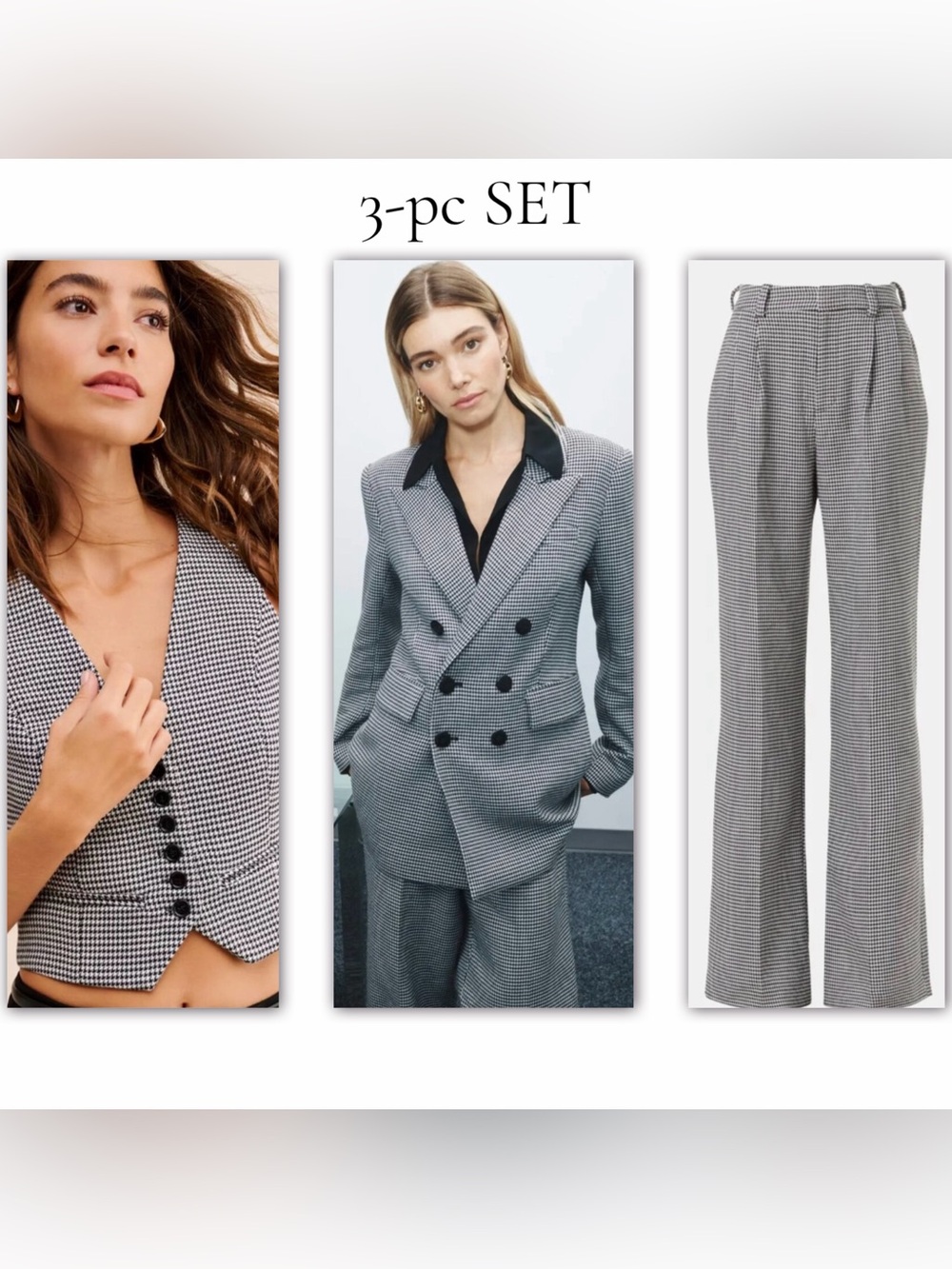 FAVORITE DAUGHTER Phoebe Houndstooth 3-pc Suit